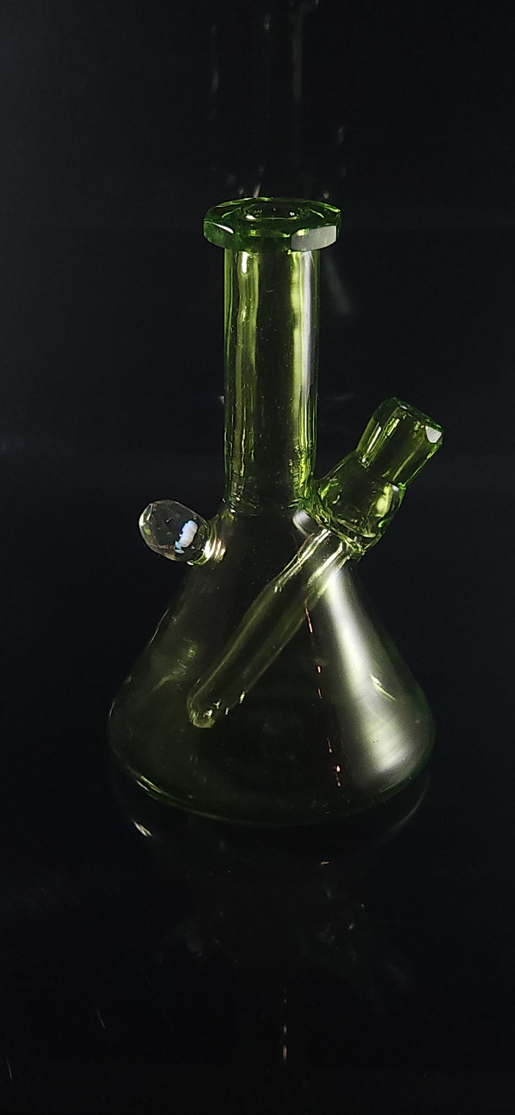 Electric Lime Green faceted mini 10mm mini tube