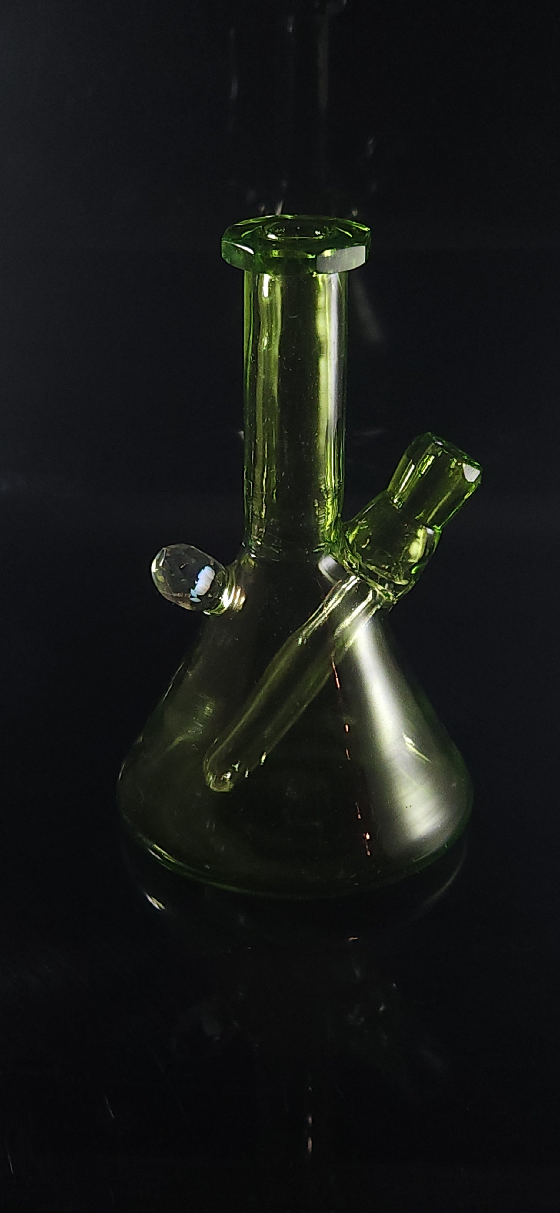 Electric Lime Green faceted mini 10mm mini tube