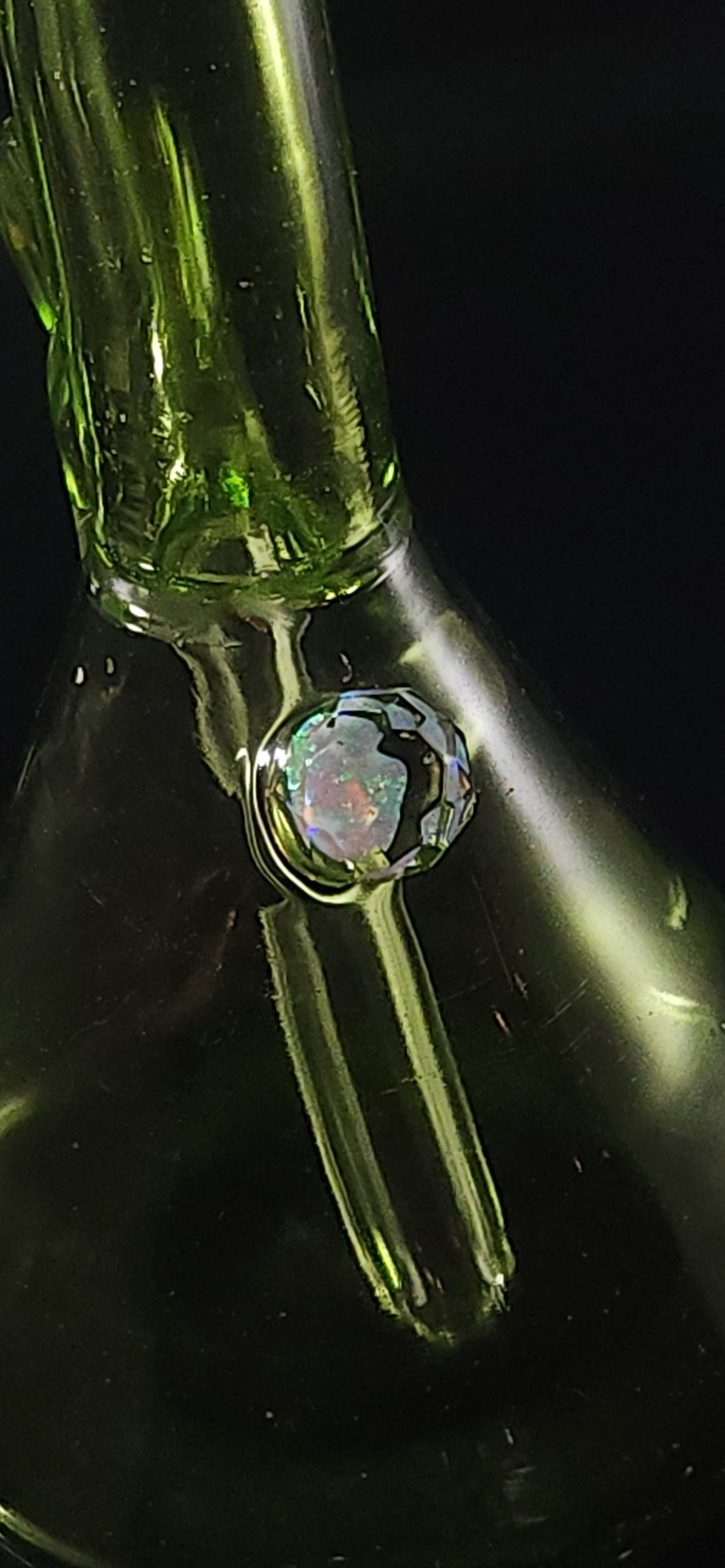 Electric Lime Green faceted mini 10mm mini tube