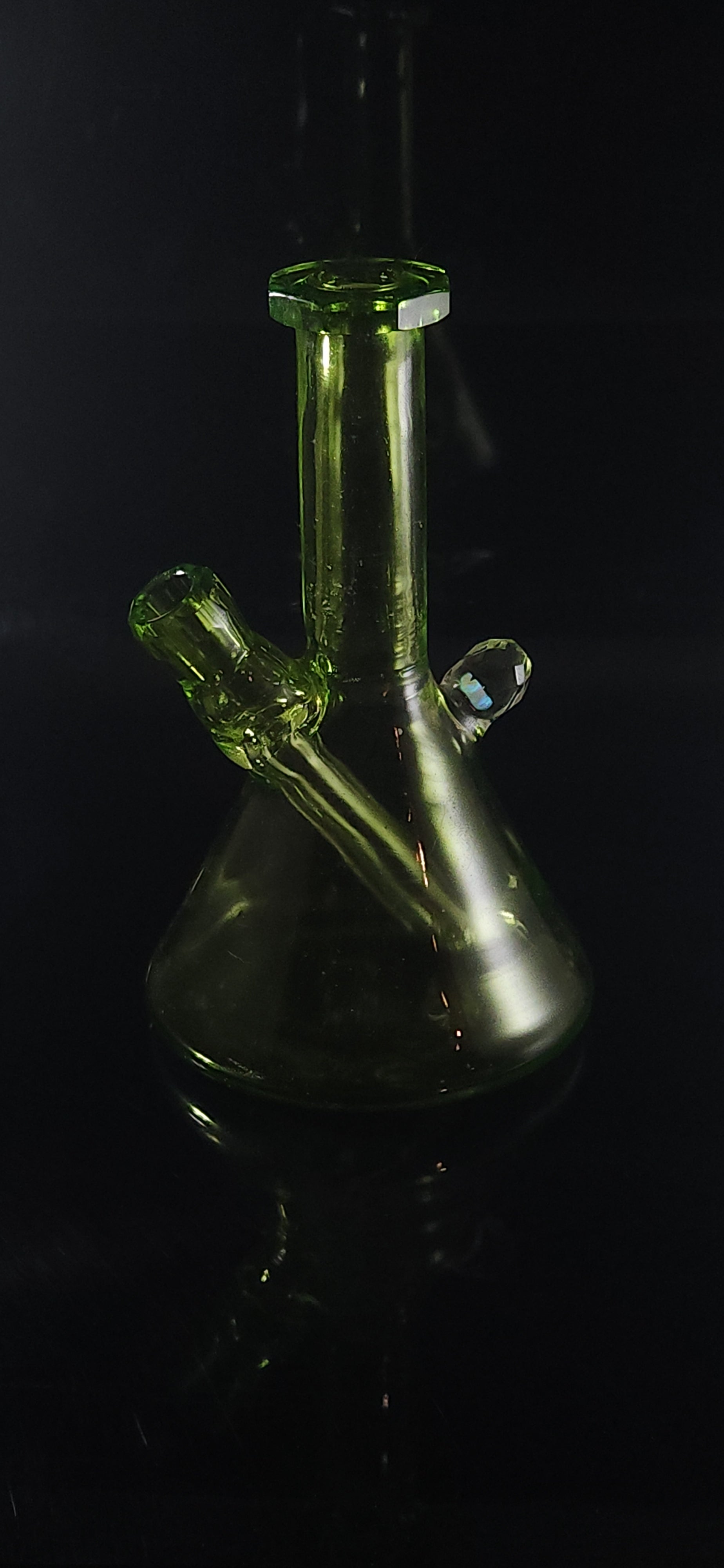 Electric Lime Green faceted mini 10mm mini tube