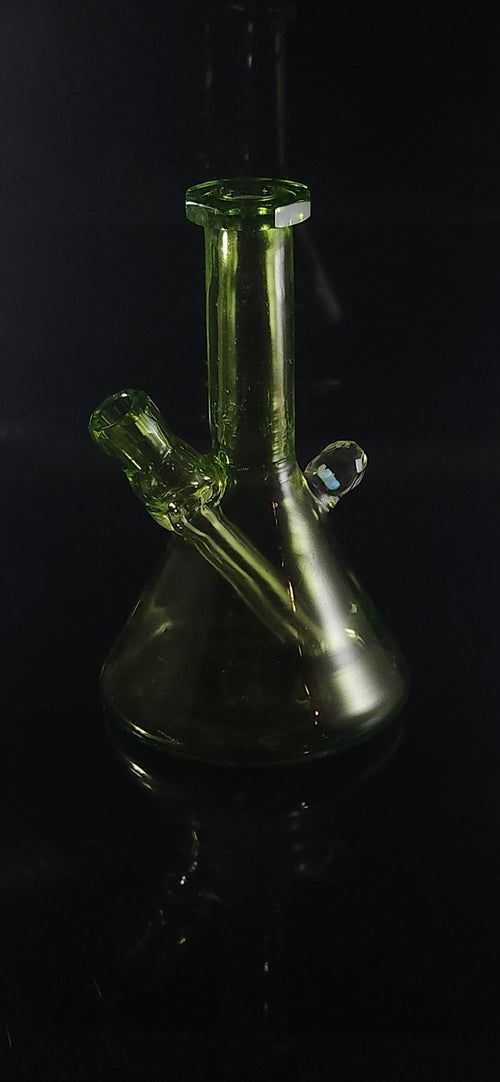Electric Lime Green faceted mini 10mm mini tube