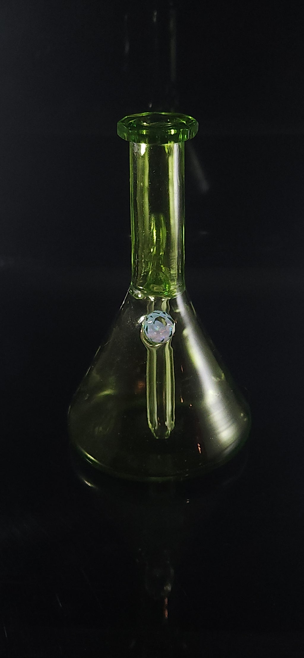 Electric Lime Green faceted mini 10mm mini tube