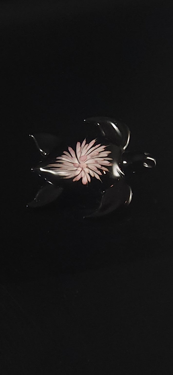 Handmade glass leaf earrings by Hunter Low